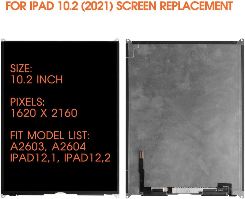 AGCUT A2197 A2428 LCD Replacement for iPad 7th/8th/9th Gen LCD Display A2603 A2604 LCD for iPad 10.2 2021 LCD with Protective Film+Installation Video(Not Including Touch) - Image 2